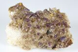 Calcite Crystal Cluster with Purple Fluorite (New Find) - China #177583-1